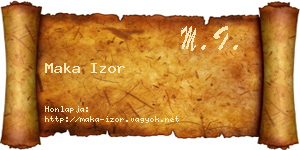 Maka Izor névjegykártya